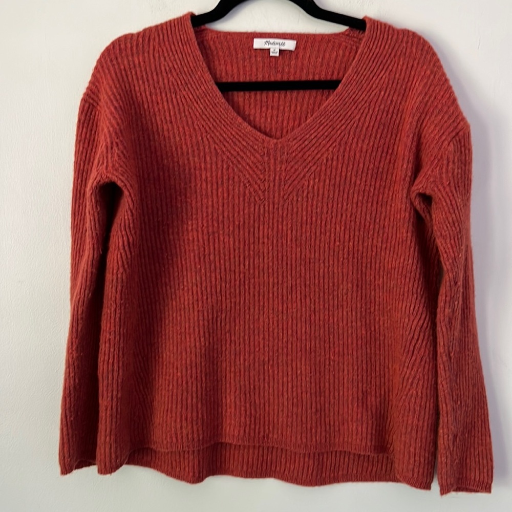 Madewell burnt orange wool blend sweater